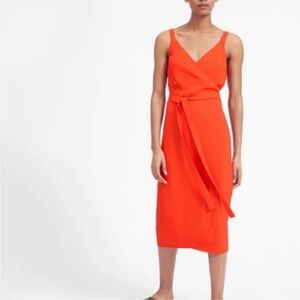 Everlane Japanese GoWeave Tank Wrap Dress Poppy Red NWT (Size 6)